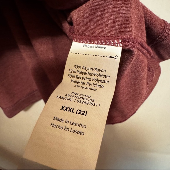 Avia Commuter SS Tees XXXL 22, Elegant Mauve, Black Soot NWT set of 2 - Picture 5 of 13